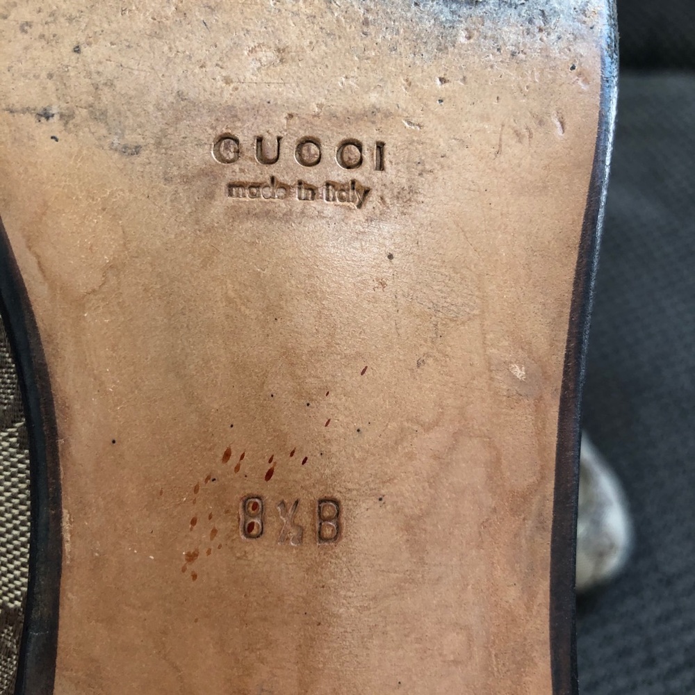Gucci Beige and Green loafers - Picture 4 of 5